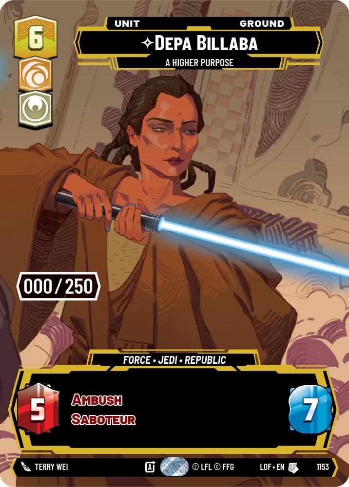Depa Billaba - A Higher Purpose (1153) (Serialized) (1153) [Legends of the Force] | Shuffle n Cut Hobbies & Games