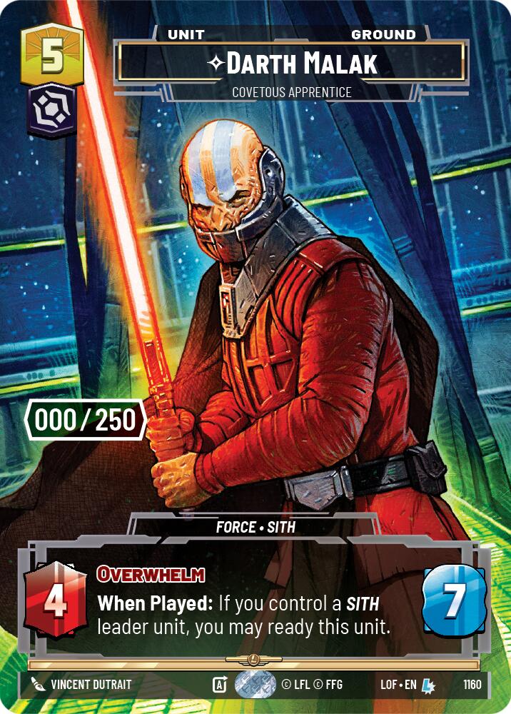 Darth Malak - Covetous Apprentice (1160) (Serialized) (1160) [Legends of the Force] | Shuffle n Cut Hobbies & Games