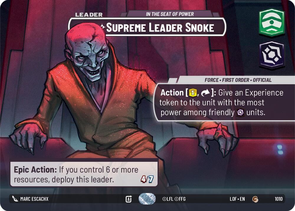 Supreme Leader Snoke - In the Seat of Power (1010) (Showcase) (1010) [Legends of the Force] | Shuffle n Cut Hobbies & Games
