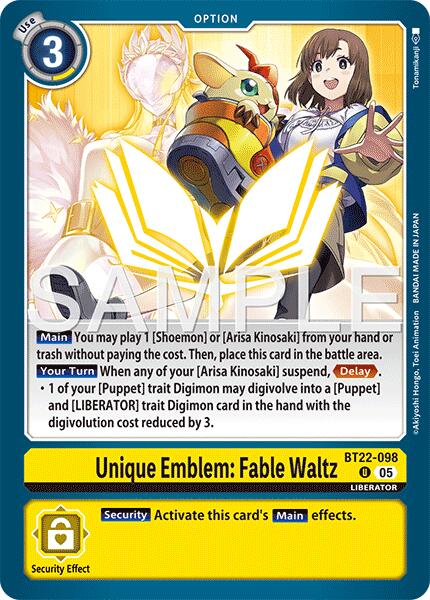 Unique Emblem: Fable Waltz [BT22-098] [Cyber Eden] | Shuffle n Cut Hobbies & Games