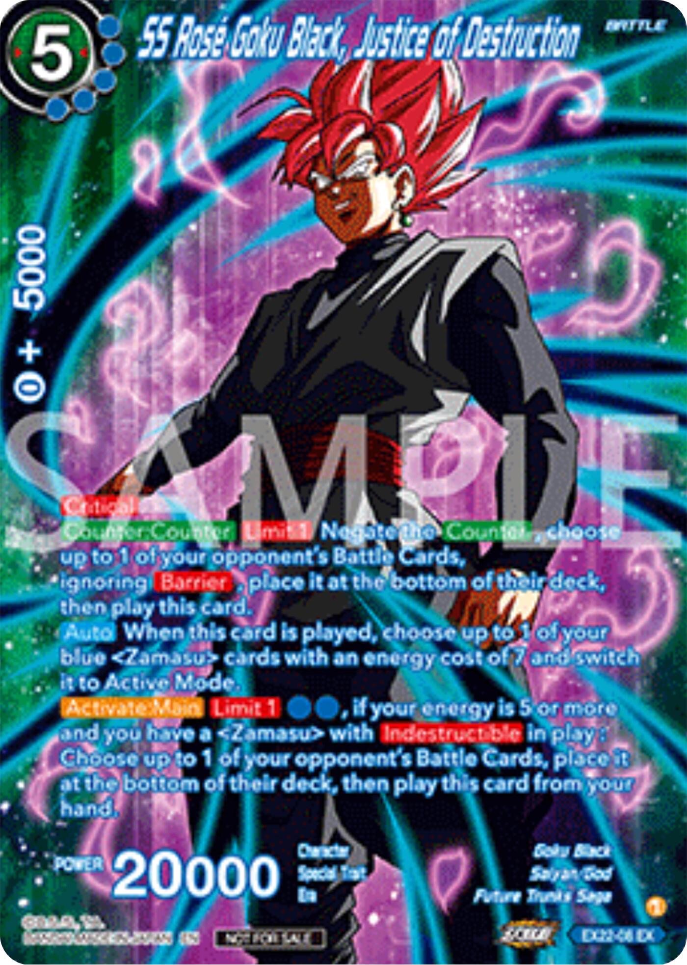 SS Rose Goku Black, Justice of Destruction (Premium Alt-Art Set 2025 Vol.2) (EX22-08) [Promotion Cards] | Shuffle n Cut Hobbies & Games