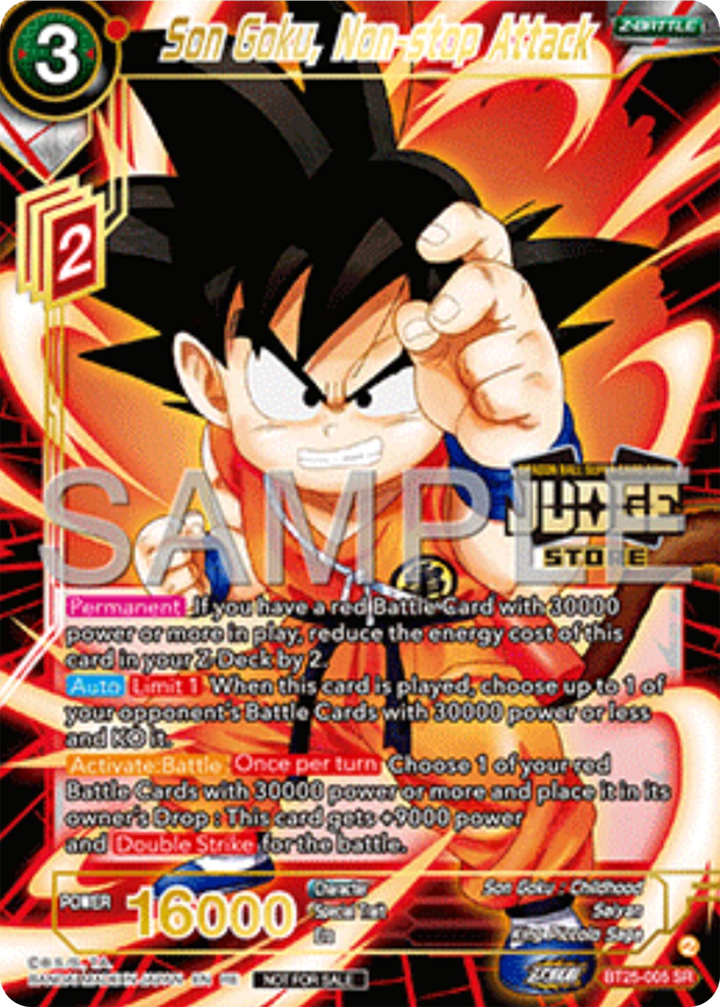 Son Goku, Non-stop Attack (Judge Pack Vol.17) (Store) (BT25-005) [Tournament Promotion Cards] | Shuffle n Cut Hobbies & Games