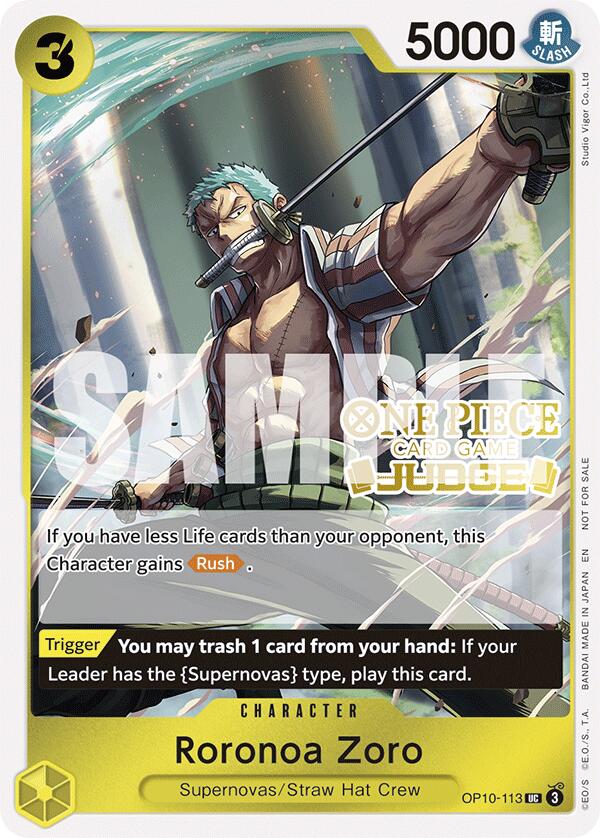 Roronoa Zoro (Judge Pack Vol. 6) [One Piece Promotion Cards] | Shuffle n Cut Hobbies & Games