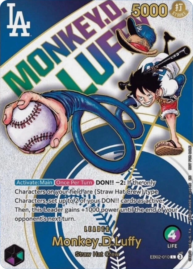 Monkey.D.Luffy (Dodgers x ONE PIECE) [One Piece Promotion Cards] | Shuffle n Cut Hobbies & Games