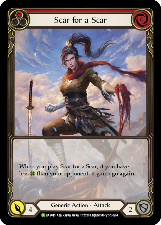Scar for a Scar [FAB015] (Promo)  1st Edition Rainbow Foil | Shuffle n Cut Hobbies & Games