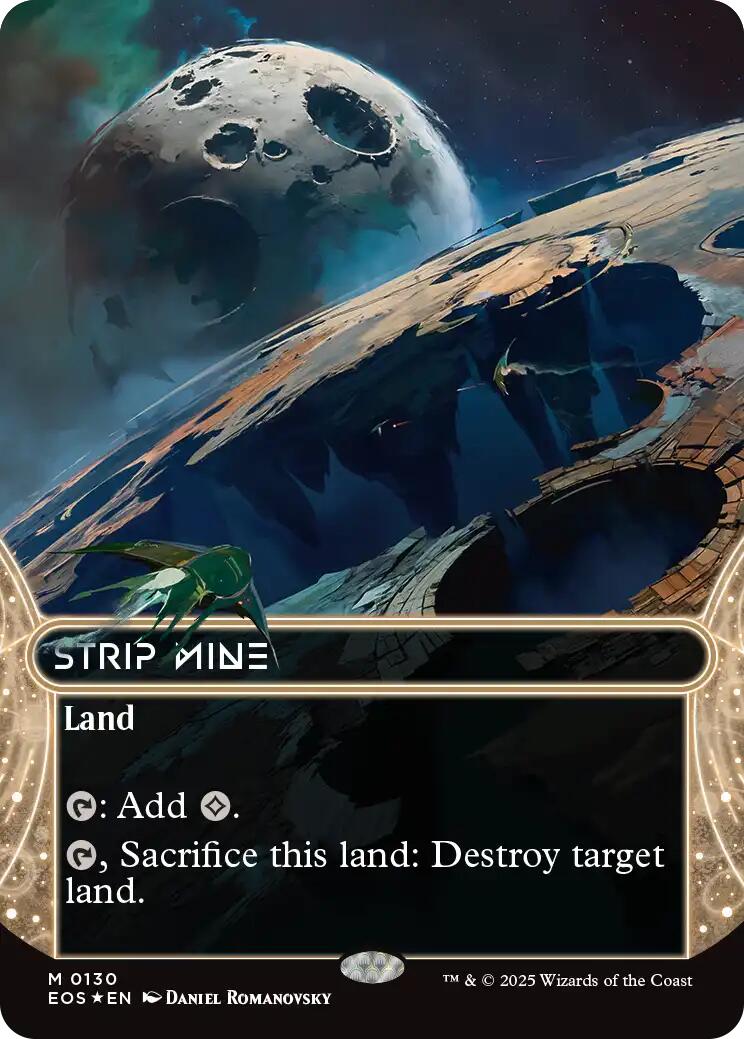 Strip Mine (0130) (Borderless) (Galaxy Foil) [Edge of Eternities: Stellar Sights] | Shuffle n Cut Hobbies & Games