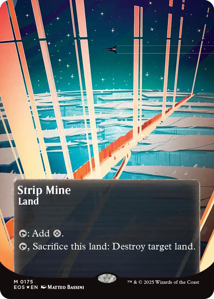 Strip Mine (0175) (Borderless) (Galaxy Foil) [Edge of Eternities: Stellar Sights] | Shuffle n Cut Hobbies & Games