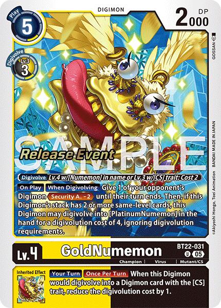 GoldNumemon [BT22-031] [Cyber Eden Release Event Cards] | Shuffle n Cut Hobbies & Games