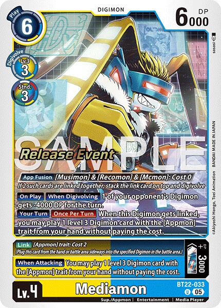 Mediamon [BT22-033] [Cyber Eden Release Event Cards] | Shuffle n Cut Hobbies & Games