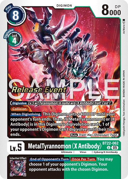 MetalTyrannomon [BT22-062] (X Antibody) [Cyber Eden Release Event Cards] | Shuffle n Cut Hobbies & Games