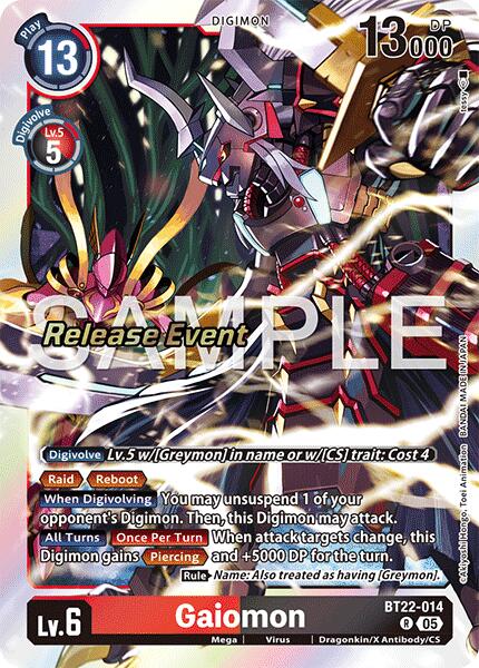 Gaiomon [BT22-014] [Cyber Eden Release Event Cards] | Shuffle n Cut Hobbies & Games