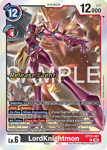 LordKnightmon [BT22-067] [Cyber Eden Release Event Cards] | Shuffle n Cut Hobbies & Games