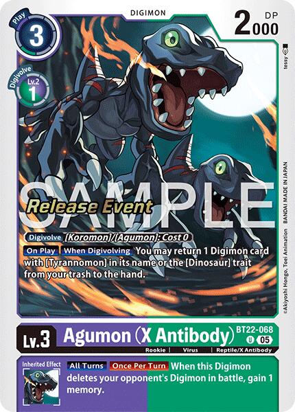 Agumon [BT22-068] (X Antibody) [Cyber Eden Release Event Cards] | Shuffle n Cut Hobbies & Games