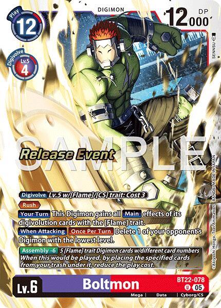 Boltmon [BT22-078] [Cyber Eden Release Event Cards] | Shuffle n Cut Hobbies & Games