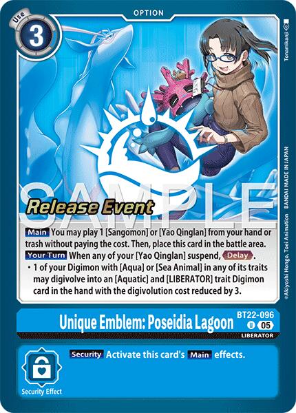 Unique Emblem: Poseidia Lagoon [BT22-096] [Cyber Eden Release Event Cards] | Shuffle n Cut Hobbies & Games