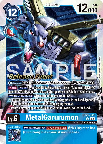 MetalGarurumon [BT22-026] [Cyber Eden Release Event Cards] | Shuffle n Cut Hobbies & Games