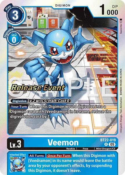 Veemon [BT22-019] [Cyber Eden Release Event Cards] | Shuffle n Cut Hobbies & Games