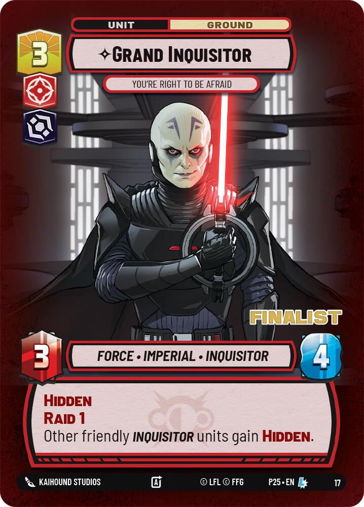 Grand Inquisitor - You're Right to Be Afraid (Finalist) (17) (17) [Organized Play Promos] | Shuffle n Cut Hobbies & Games
