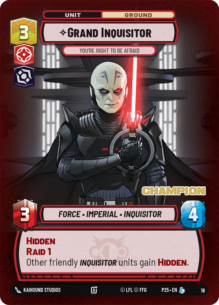 Grand Inquisitor - You're Right to Be Afraid (Champion) (18) (18) [Organized Play Promos] | Shuffle n Cut Hobbies & Games