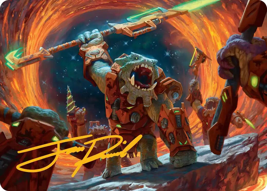 Frontline War-Rager Art Card (Gold-Stamped Signature) [Edge of Eternities Art Series] | Shuffle n Cut Hobbies & Games