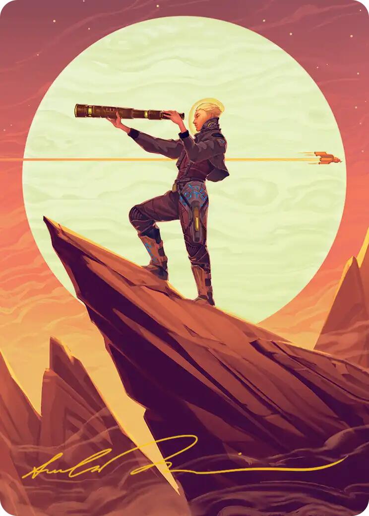 Sami, Wildcat Captain Art Card (Gold-Stamped Signature) [Edge of Eternities Art Series] | Shuffle n Cut Hobbies & Games