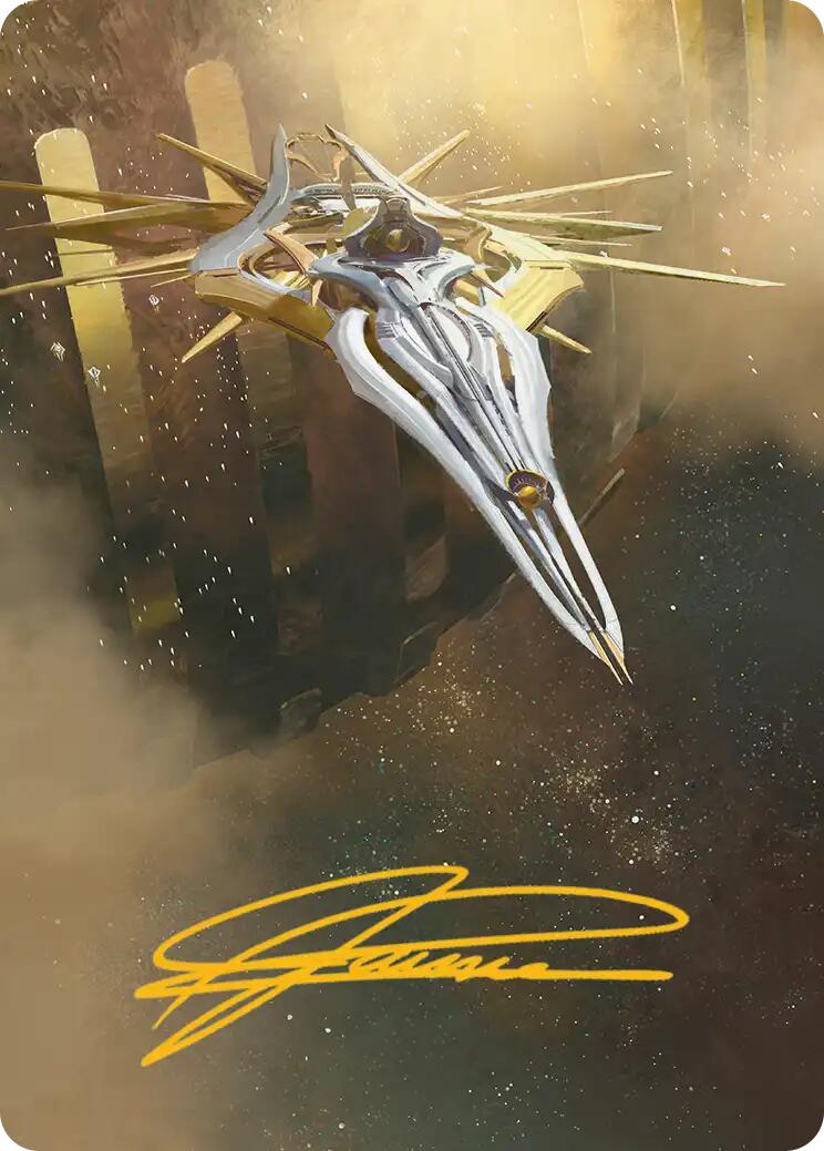 Dawnsire, Sunstar Dreadnought Art Card (Gold-Stamped Signature) [Edge of Eternities Art Series] | Shuffle n Cut Hobbies & Games