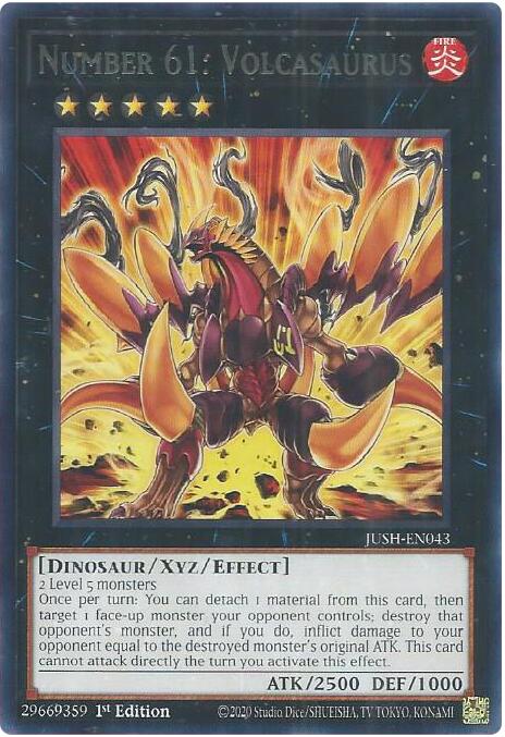 Number 61: Volcasaurus [JUSH-EN043] Rare | Shuffle n Cut Hobbies & Games