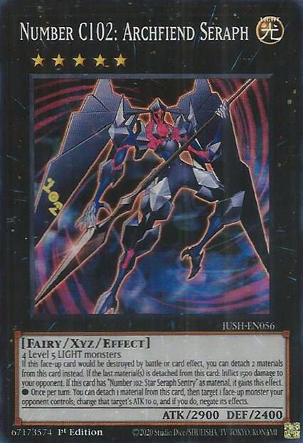 Number C102: Archfiend Seraph [JUSH-EN056] Super Rare | Shuffle n Cut Hobbies & Games