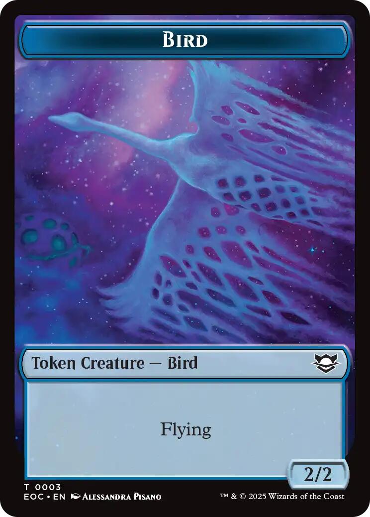 Bird // Golem (0012) Double-Sided Token [Edge of Eternities Commander Tokens] | Shuffle n Cut Hobbies & Games