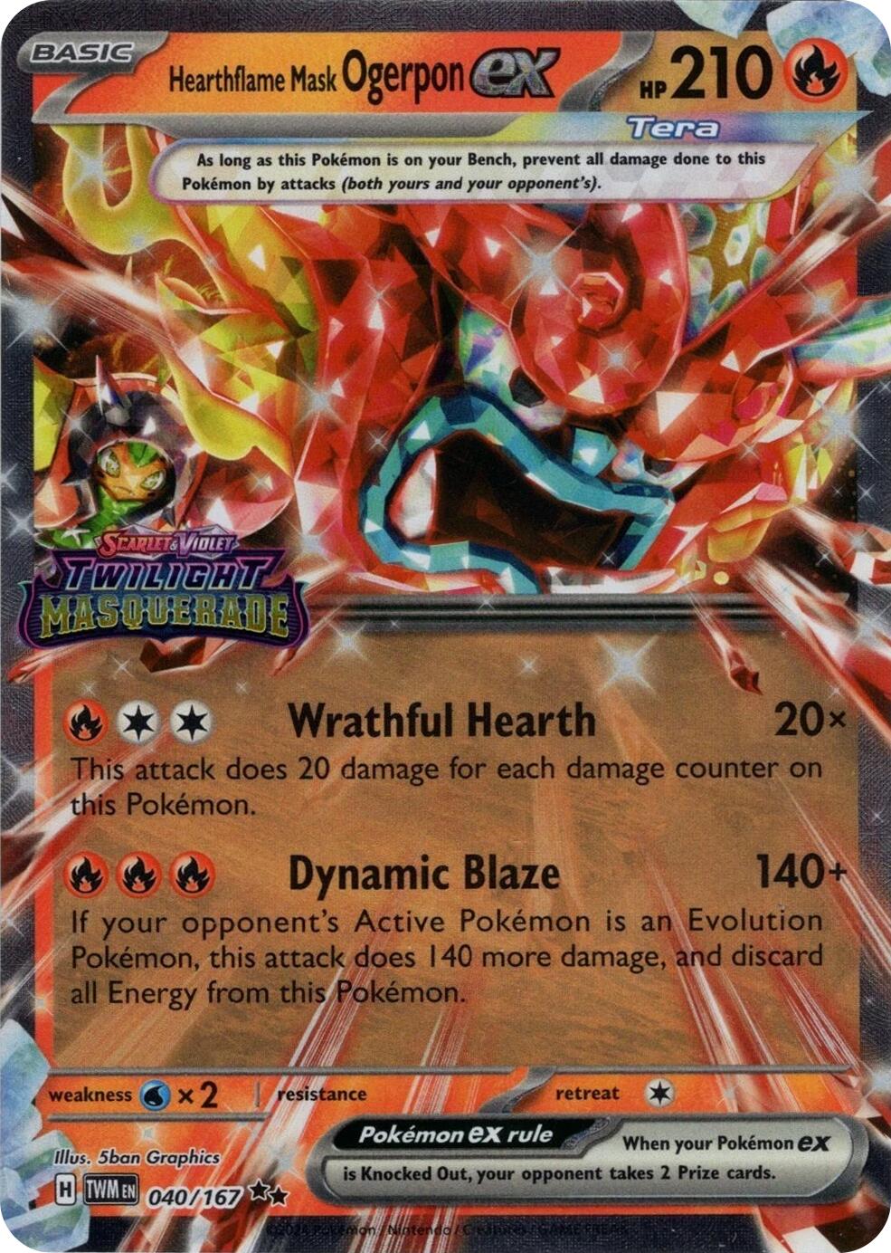 Hearthflame Mask Ogerpon ex (040/167) (Stamped) [Miscellaneous Cards] | Shuffle n Cut Hobbies & Games