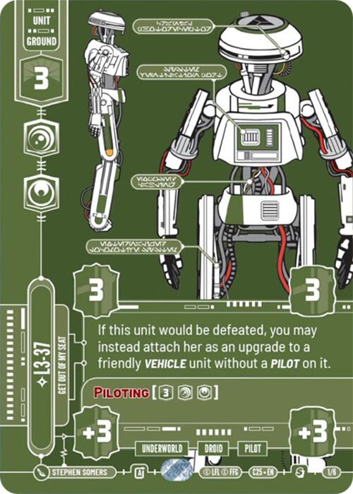 L3-37 (1/6) - Get Out Of My Seat (1/6) [2025 Convention Exclusive] | Shuffle n Cut Hobbies & Games