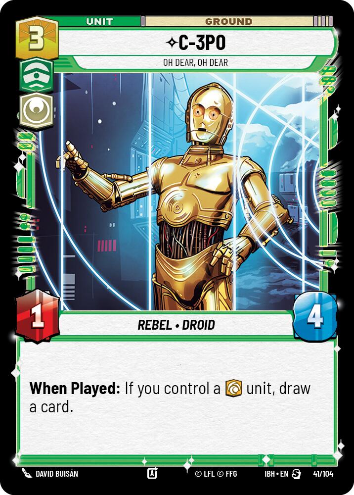 C-3PO (41/104) - Oh Dear, Oh Dear (41/104) [Intro Battle: Hoth] | Shuffle n Cut Hobbies & Games