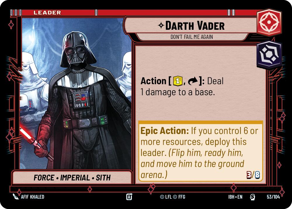 Darth Vader (53/104) - Don't Fail Me Again (53/104) [Intro Battle: Hoth] | Shuffle n Cut Hobbies & Games