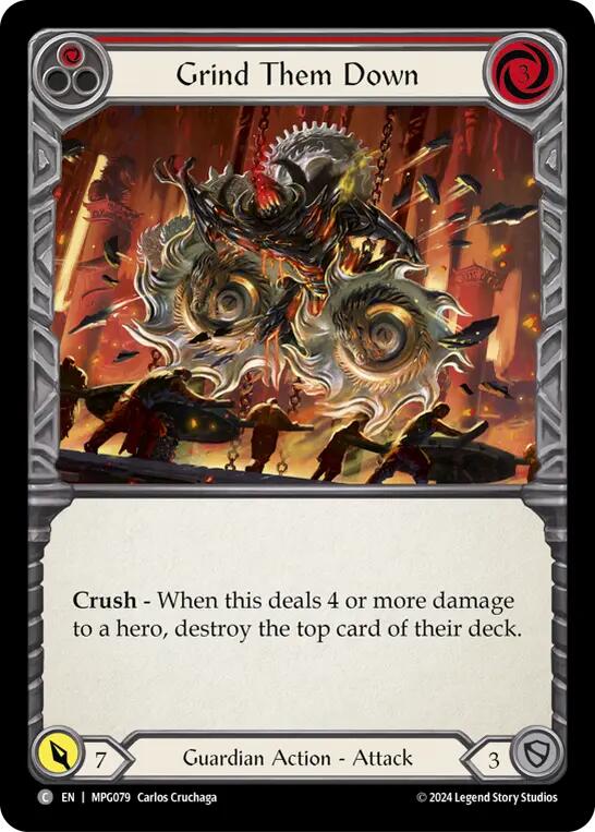 Grind Them Down (Red) [MPG079] (Mastery Pack Guardian) | Shuffle n Cut Hobbies & Games