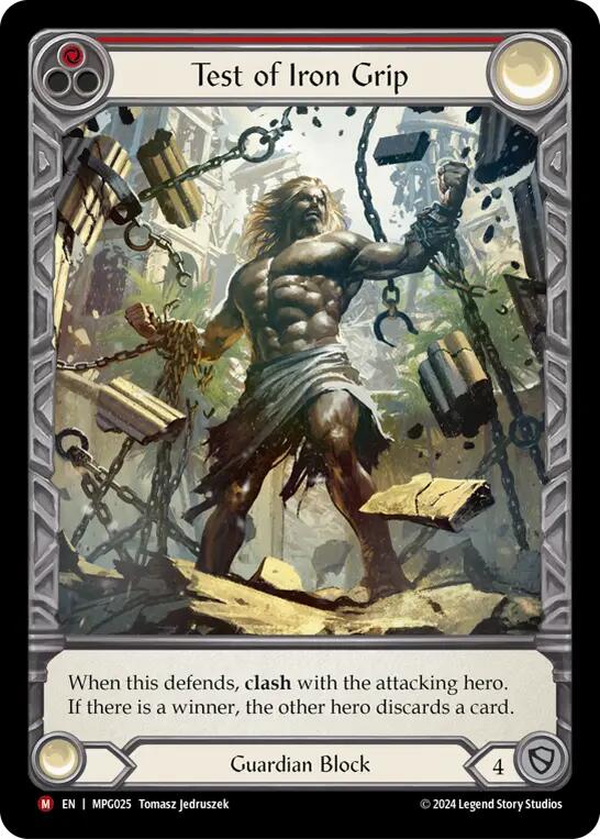 Test of Iron Grip (Extended Art) [MPG025] (Mastery Pack Guardian)  Rainbow Foil | Shuffle n Cut Hobbies & Games