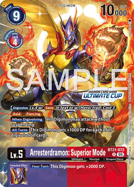 Arresterdramon: Superior Mode [BT21-072] (Ultimate Cup 25-26 Season 2) [World Convergence] | Shuffle n Cut Hobbies & Games