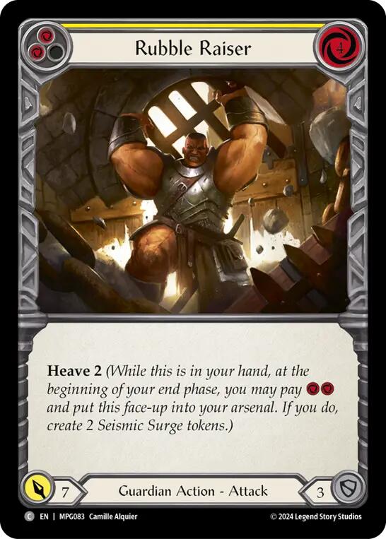 Rubble Raiser (Yellow) [MPG083] (Mastery Pack Guardian)  Rainbow Foil | Shuffle n Cut Hobbies & Games