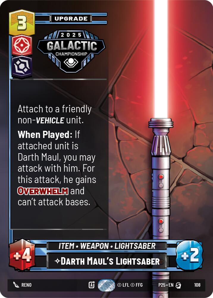 Darth Maul's Lightsaber (108) (108) [Organized Play Promos] | Shuffle n Cut Hobbies & Games