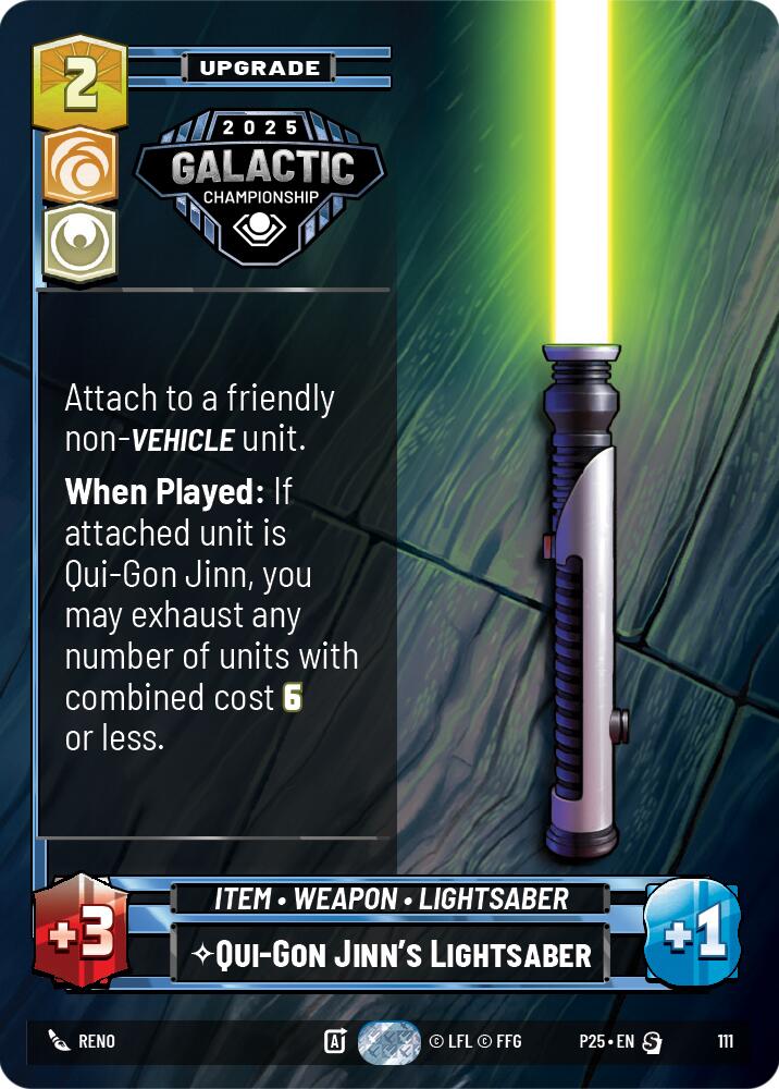 Qui-Gon Jinn's Lightsaber (111) (111) [Organized Play Promos] | Shuffle n Cut Hobbies & Games