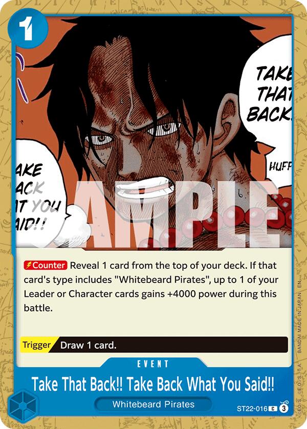 Take That Back!! Take Back What You Said!! [Starter Deck: Ace & Newgate] | Shuffle n Cut Hobbies & Games