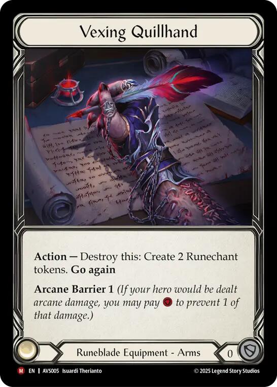 Vexing Quillhand [AVS005] (Armory Deck: Legends Viserai) | Shuffle n Cut Hobbies & Games
