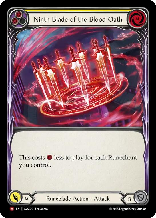 Ninth Blade of the Blood Oath (Yellow) [AVS020] (Armory Deck: Legends Viserai) | Shuffle n Cut Hobbies & Games