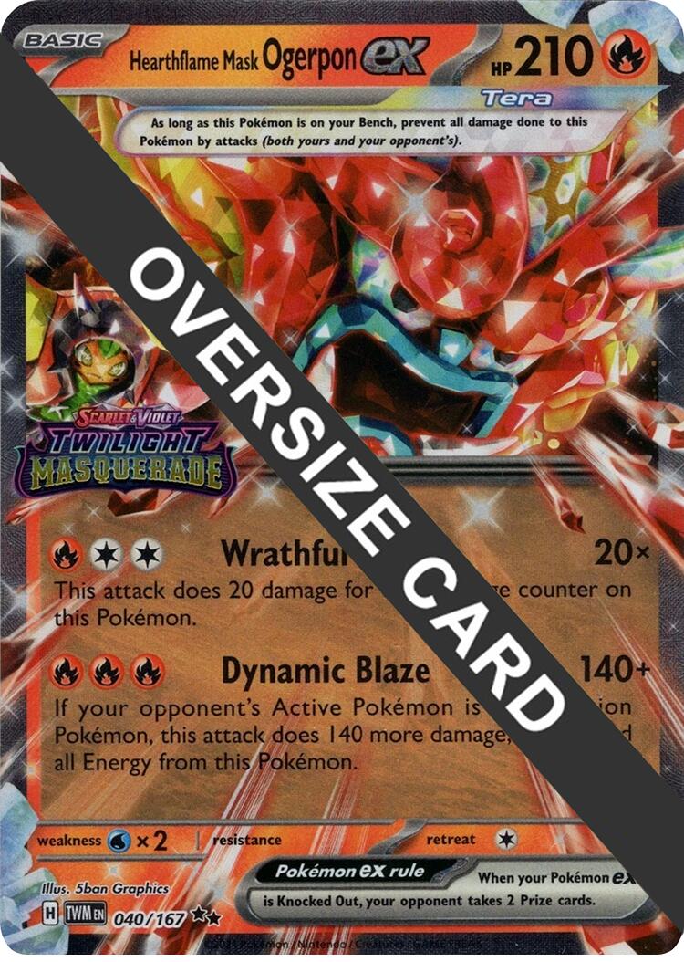 Hearthflame Mask Ogerpon ex (040/167) (Jumbo Card) [Scarlet & Violet: Twilight Masquerade] | Shuffle n Cut Hobbies & Games