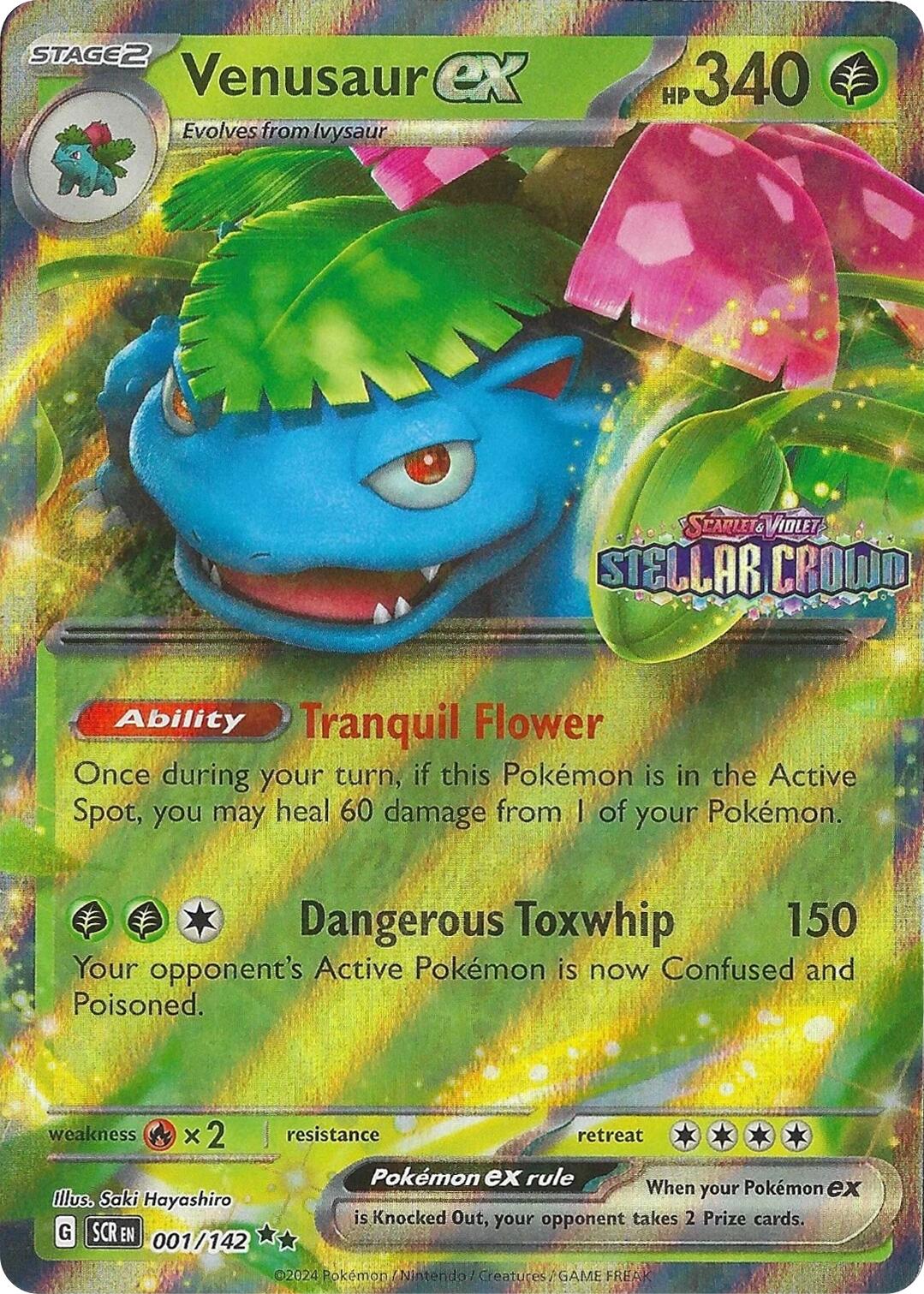 Venusaur ex (001/142) (Stellar Crown Stamp) [Miscellaneous Cards] | Shuffle n Cut Hobbies & Games