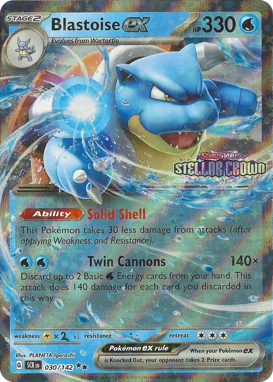 Blastoise ex (030/142) (Stellar Crown Stamp) [Miscellaneous Cards] | Shuffle n Cut Hobbies & Games