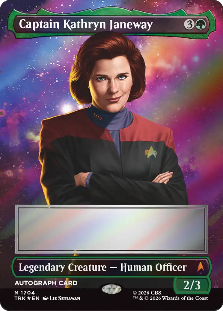 Captain Kathryn Janeway (Borderless) (Signed) [Star Trek] | Shuffle n Cut Hobbies & Games