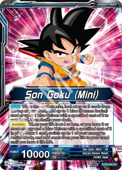 Son Goku (Mini) // SS Son Goku (Mini), New Adventure (SLR) (BT28-028) [Prismatic Clash] | Shuffle n Cut Hobbies & Games
