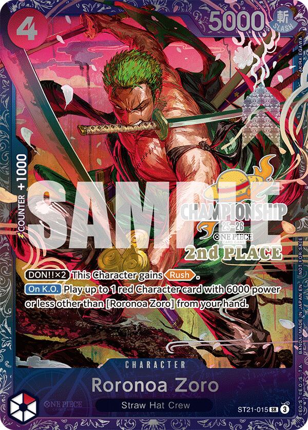 Roronoa Zoro (CS 25-26 2nd Place) [One Piece Promotion Cards] | Shuffle n Cut Hobbies & Games
