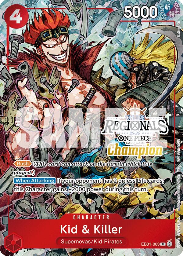 Kid & Killer (Online Regional Champion Card Set 2025 Vol.2) [One Piece Promotion Cards] | Shuffle n Cut Hobbies & Games
