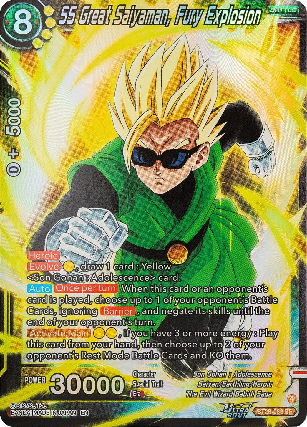 SS Great Saiyaman, Fury Explosion (BT28-083) [Prismatic Clash] | Shuffle n Cut Hobbies & Games